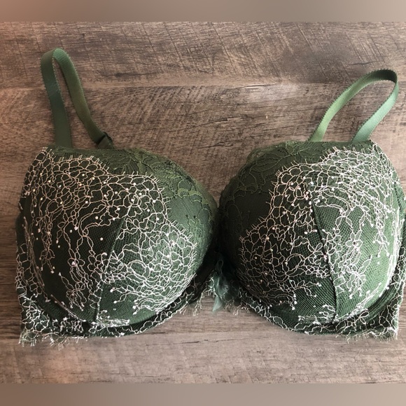 Victoria’s Secret Dark Green Lace Bra 36DD - Picture 1 of 6